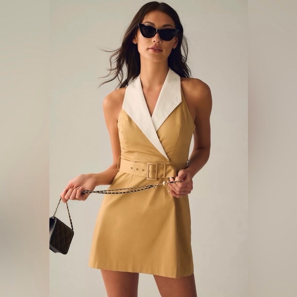 Anthropologie Dresses & Skirts - Anthropologie Hutch Sleeveless Collared Dress in Tan size 0
